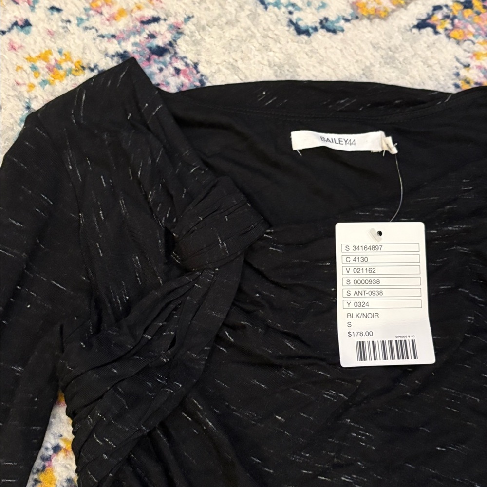 Bailey 44 Black Ruched Dress